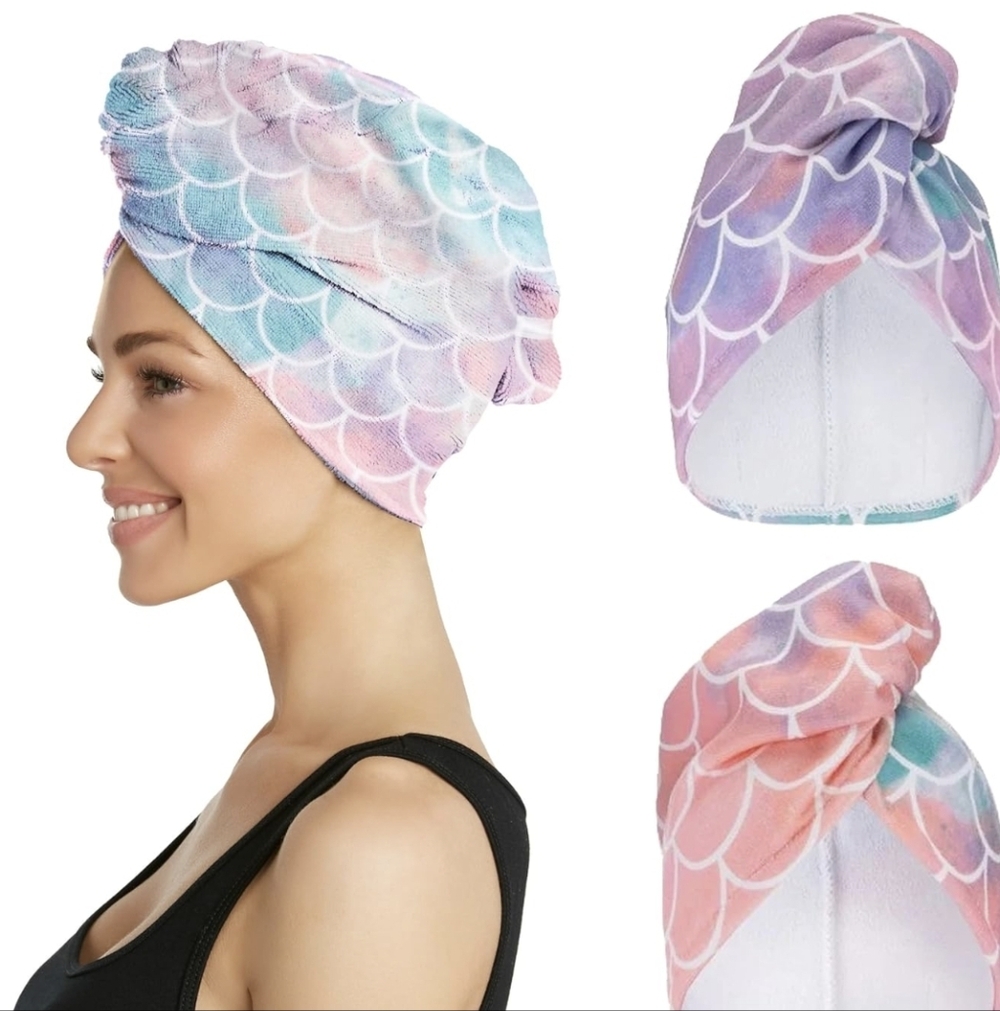 NWOT Mermaid Scales Hair Towel By Turbie Twist